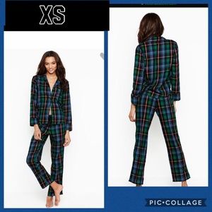 Vs the flannel button down pj set sz xs blue plaid